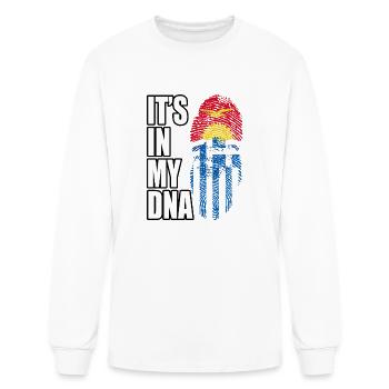 Kiribati And Greek Mix Heritage DNA Flag - Men's Long Sleeve T-Shirt - white - Front
