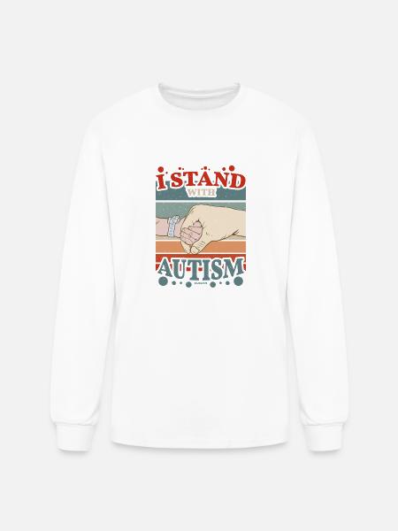 I stand by autism - Men's Long Sleeve T-Shirt - white