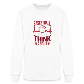 Basketball cardiogram heartbeat gift - Men's Long Sleeve T-Shirt - white - Front