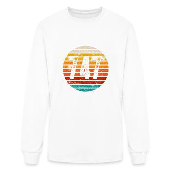 Distressed Vintage Sunset 747 Area Code - Men's Long Sleeve T-Shirt - white - Front