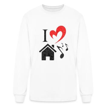 I Love House Music heart house music Valentines - Men's Long Sleeve T-Shirt - white - Front