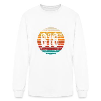 Distressed Vintage Sunset 818 Area Code - Men's Long Sleeve T-Shirt - white - Front