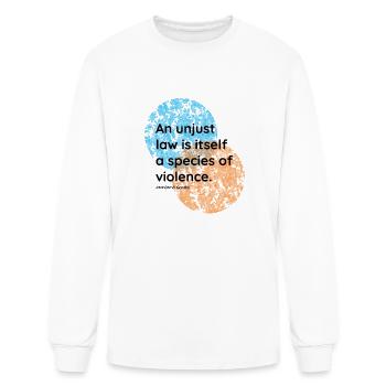 Mahatma Gandhi Law Violence Quotes - Men's Long Sleeve T-Shirt - white - Front