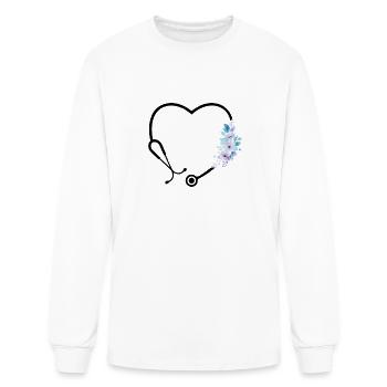 Floral Stethoscope - Men's Long Sleeve T-Shirt - white - Front