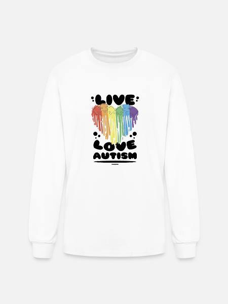 Autism dear heart rainbow - Men's Long Sleeve T-Shirt - white