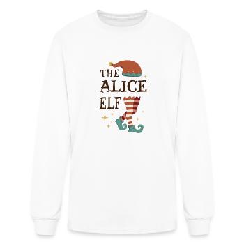 The Alice Elf - Christmas Pajama for Alice - Men's Long Sleeve T-Shirt - white - Front