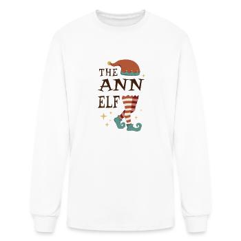 The Ann Elf - Christmas Pajama for Ann - Men's Long Sleeve T-Shirt - white - Front