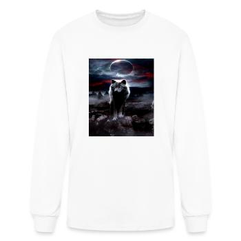 T-shirt classique wolf in the night - Men's Long Sleeve T-Shirt - white - Front