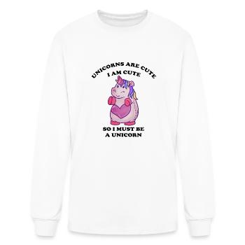 thick cozy unicorn - Men's Long Sleeve T-Shirt - white - Front