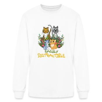 EASILY DISTRACTIBLE - Men's Long Sleeve T-Shirt - white - Front