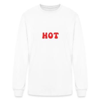 Too Hot To Work Quote - Men's Long Sleeve T-Shirt - white - Front