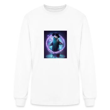 Wizard Otter Vaporwave Otter Witch Chanting Spell - Men's Long Sleeve T-Shirt - white - Front