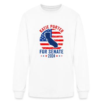 Katie Porter 2024 For US Senate California - Men's Long Sleeve T-Shirt - white - Front