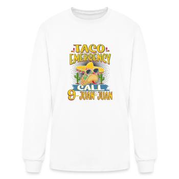 Taco Emergency Call 9 Juan Juan Shirt Funny Call 9 - Men's Long Sleeve T-Shirt - white - Front