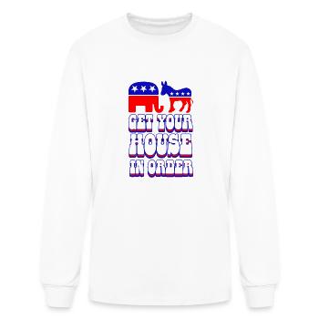 Get Your House In Order Love Apparel - Men's Long Sleeve T-Shirt - white - Front