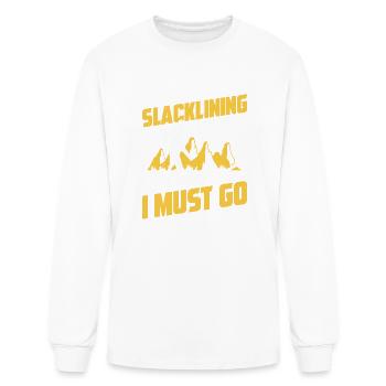 Funny Slacklining Sport Slackline Slackliner Gift - Men's Long Sleeve T-Shirt - white - Front
