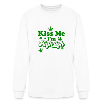 Kiss Me I'm Highrish - Men's Long Sleeve T-Shirt - white - Front