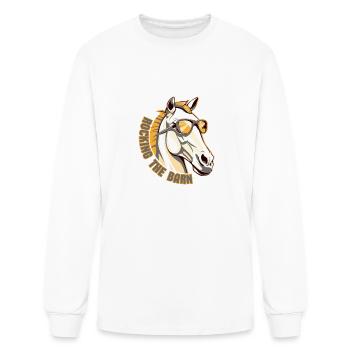 Horse Head with sunglasses - Horse Dad - Men's Long Sleeve T-Shirt - white - Front