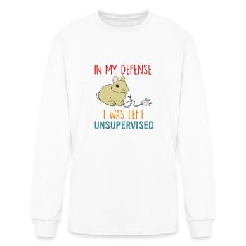 In My Defense I Was Left Unsupervised - Men's Long Sleeve T-Shirt - white - Front