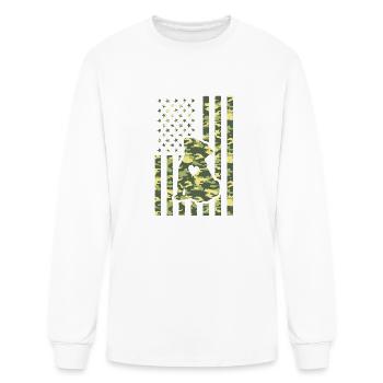 Camo Love Dog Flag America - Men's Long Sleeve T-Shirt - white - Front