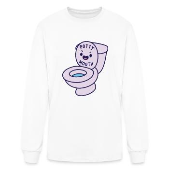 Potty Mouth - Men's Long Sleeve T-Shirt - white - Front