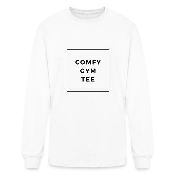 Comfy Gym Tee - Men's Long Sleeve T-Shirt - white - Front