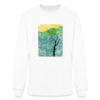 Art T ShirtLone Tree T Shirt by bulografik - Men's Long Sleeve T-Shirt - white - Front
