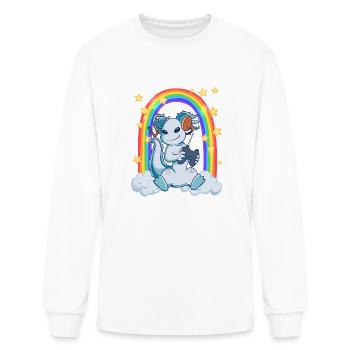 Axolotl plays video games online on the Internet - Men's Long Sleeve T-Shirt - white - Front