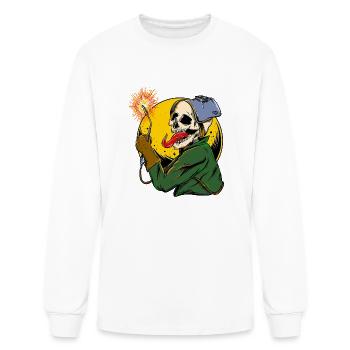Skull Tongue - Men's Long Sleeve T-Shirt - white - Front