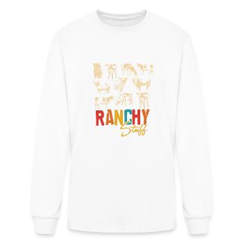 Ranchy Stuff Cows - Men's Long Sleeve T-Shirt - white - Front