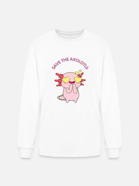 save the axolotls Active - Men's Long Sleeve T-Shirt - white