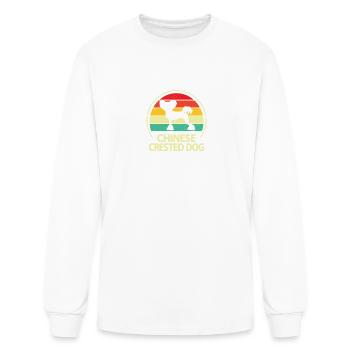 Chien à crête chinois - T-shirt à manches longues Homme - blanc - Devant