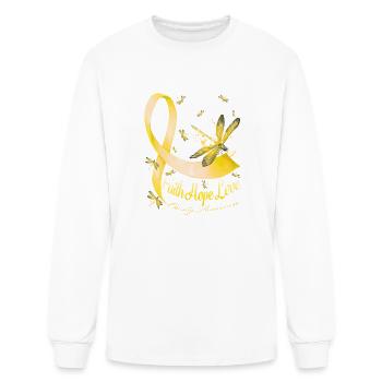 Faith Hope Love Obesity Awareness Dragonfly - Men's Long Sleeve T-Shirt - white - Front