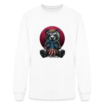 Zombie panda ( China devour America ) - Men's Long Sleeve T-Shirt - white - Front