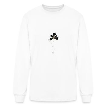 Orchid Flower Silhouette Orchids Lover Houseplant - Men's Long Sleeve T-Shirt - white - Front