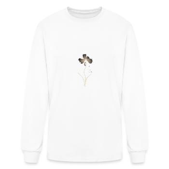 Orchid Flower Silhouette Orchids Lover Houseplant - Men's Long Sleeve T-Shirt - white - Front