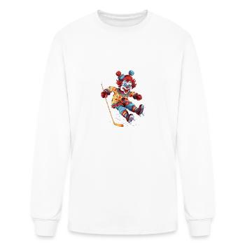 Hockey Player Clown Hockey Stick Ice Hockey Skates - Men's Long Sleeve T-Shirt - white - Front
