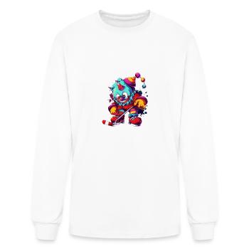 Hockey Player Clown Hockey Stick Ice Hockey Skates - Men's Long Sleeve T-Shirt - white - Front