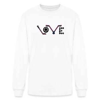 Love Ice Hockey Sticks Puck Men Women Hockey Lover - Men's Long Sleeve T-Shirt - white - Front