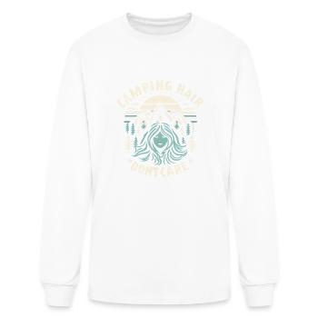 Camping Hair Don t Care - Men's Long Sleeve T-Shirt - white - Front