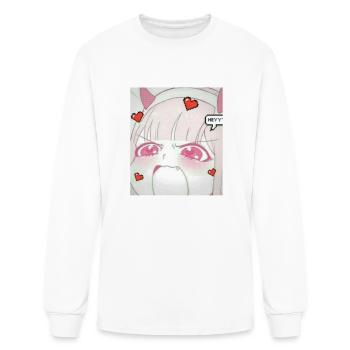 Anime Eyes Mouth - Men's Long Sleeve T-Shirt - white - Front