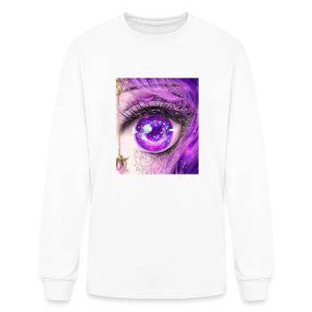 Anime Eyes Mouth - Men's Long Sleeve T-Shirt - white - Front