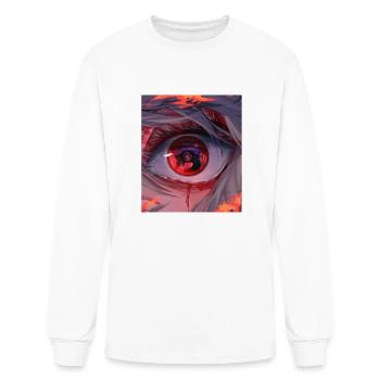 Anime Eyes Mouth - Men's Long Sleeve T-Shirt - white - Front