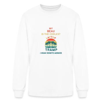 My beau is the coolest remote worker - Men's Long Sleeve T-Shirt - white - Front
