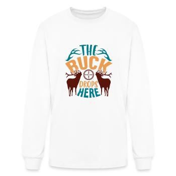 The Buck Drops Here - Men's Long Sleeve T-Shirt - white - Front