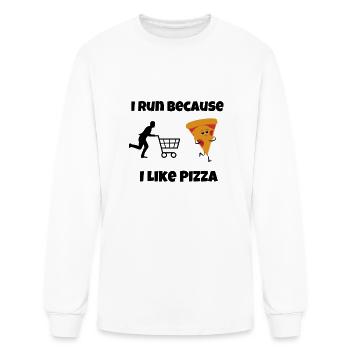 I Run Because I Like Pizza - Men's Long Sleeve T-Shirt - white - Front