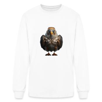 Gym Bird : Muscular looking bird - Men's Long Sleeve T-Shirt - white - Front
