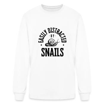 EASILY DISTRACTED - Men's Long Sleeve T-Shirt - white - Front