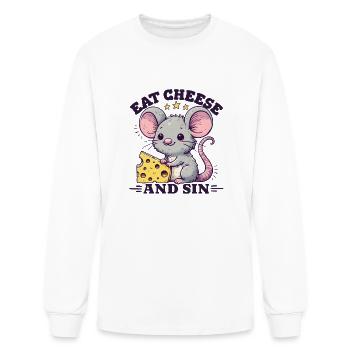 Eat Cheese And Sin - Men's Long Sleeve T-Shirt - white - Front