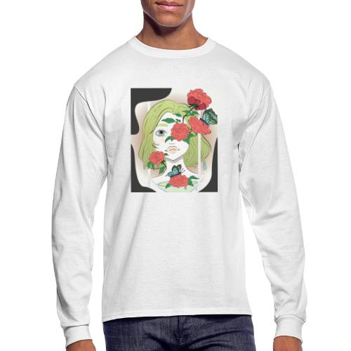 Girl with Rose Vine - Men's Long Sleeve T-Shirt